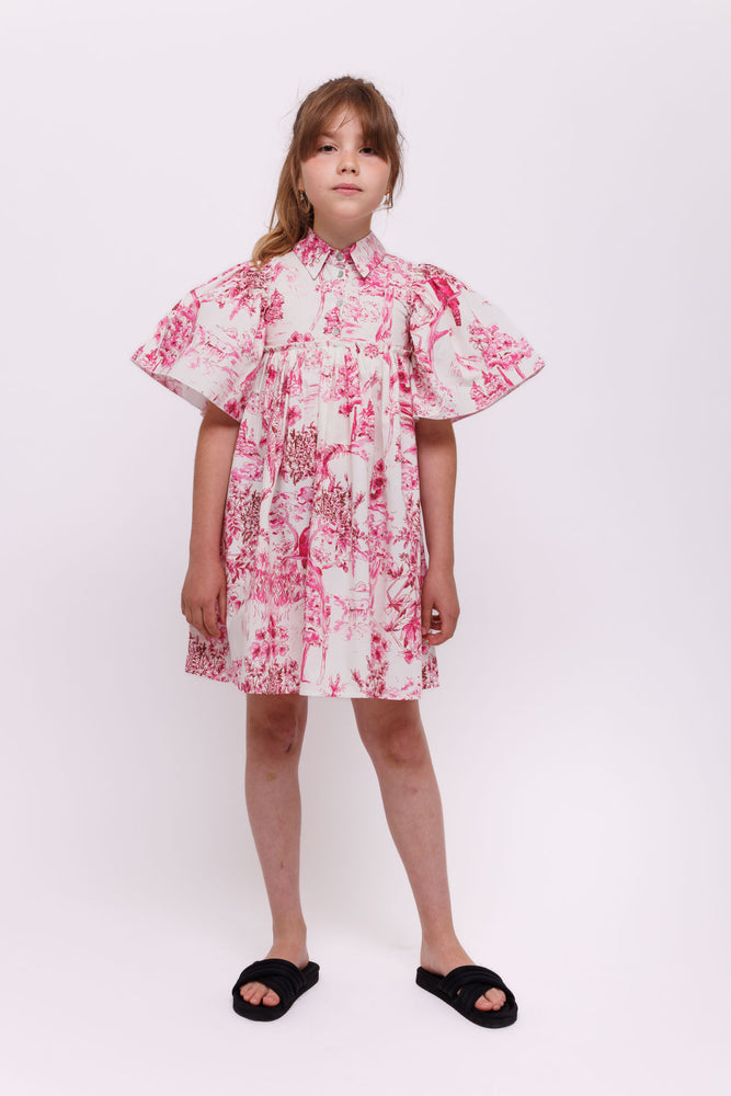 Christina Rohde Pink Puff Sleeve Dress