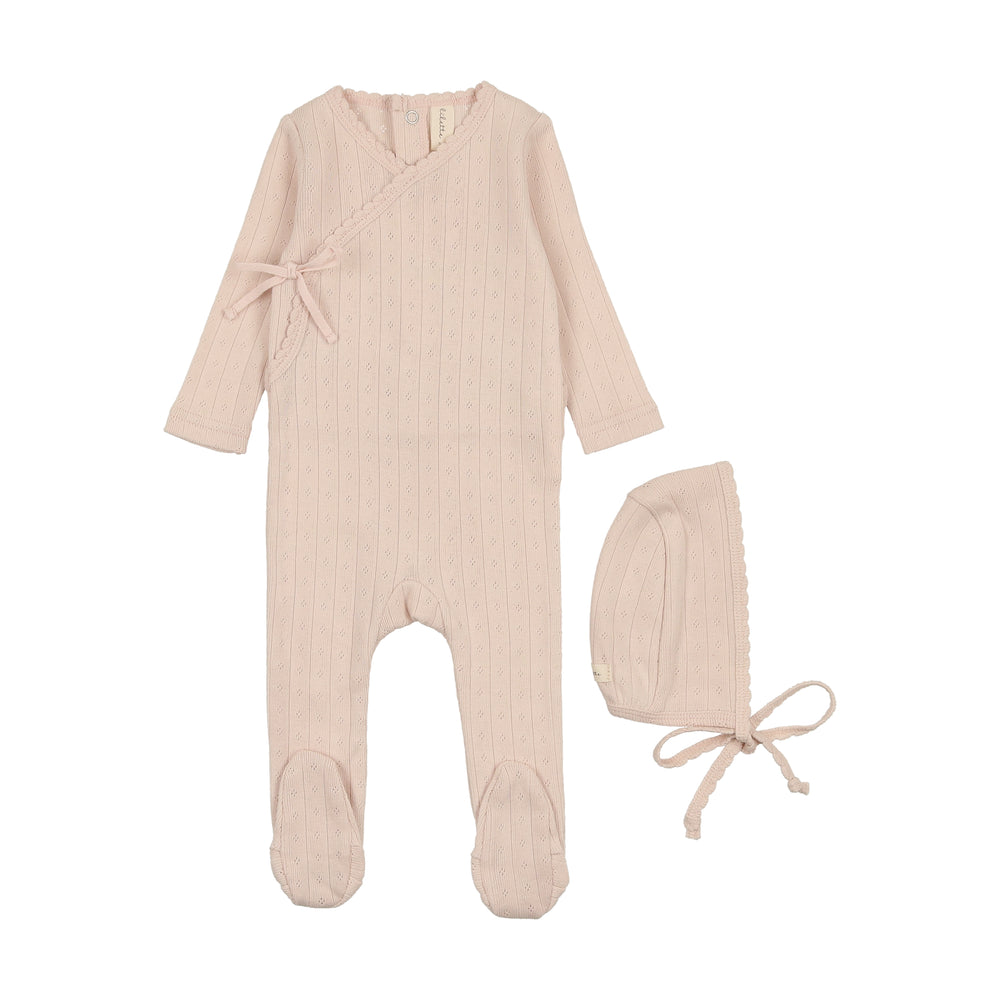 Lilette Fine Pointelle Footie Set - Shell Pink