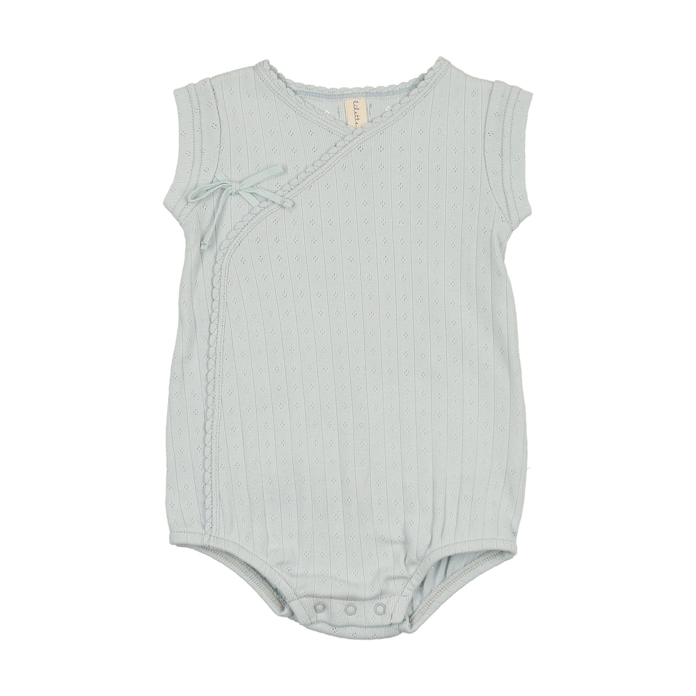 Lilette Fine Pointelle Romper - Sky Blue