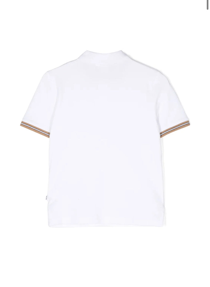 Hugo Boss Double B Embroidered Polo - White