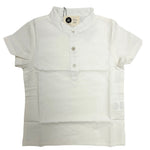 Maniere Mandarin Collar Boys Shirt - White