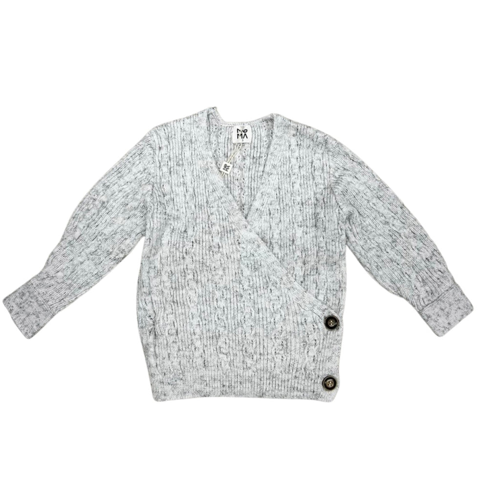 Noma Wrap Textured Sweater - Light Grey