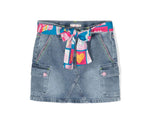 Billieblush Denim Mini Skirt with Cargo Pockets