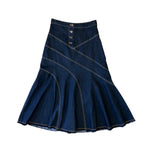 Teela Tiered Denim Maxi Skirt - Black