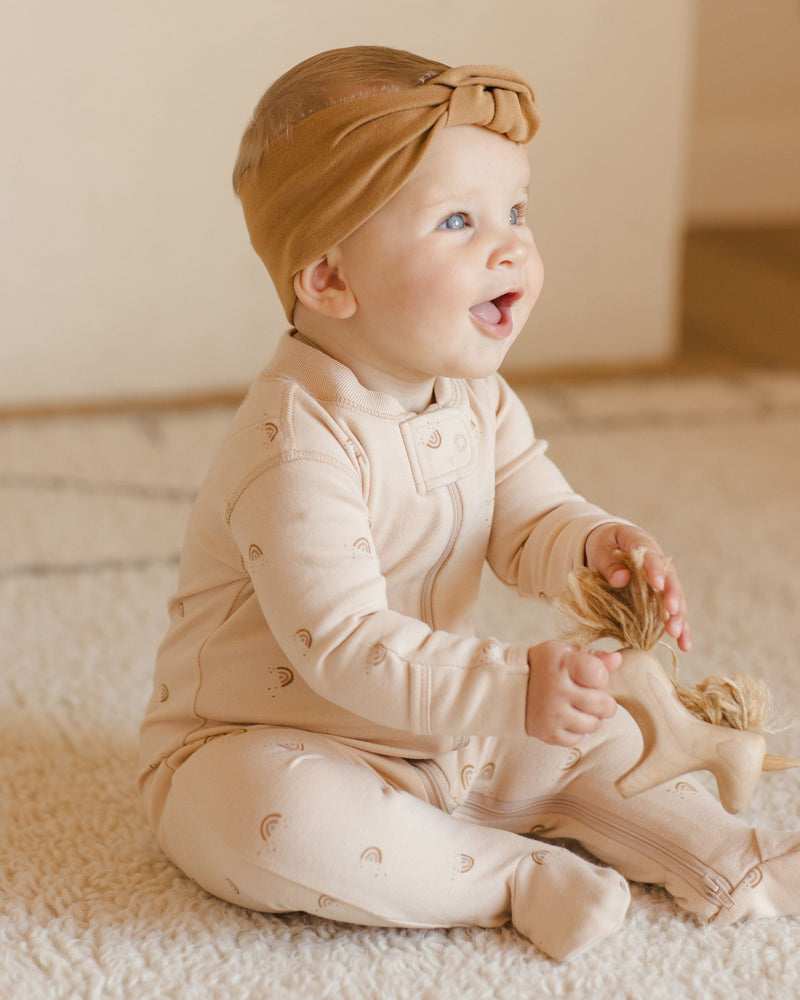 Quincy Mae Zip Sleeper Footie - Rainbows