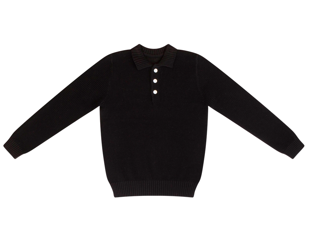 Kipp Polo Knit Sweater - Black