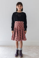 Steph the Label Flocked Heart Cord Skirt