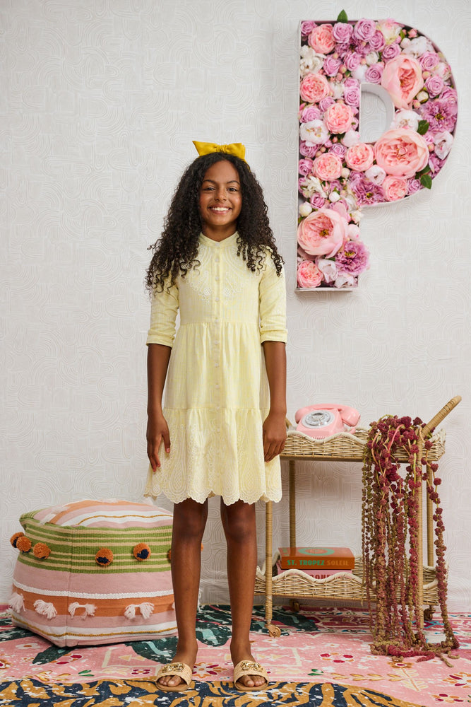 eyelet dress yellow Porter Eyelet Dress