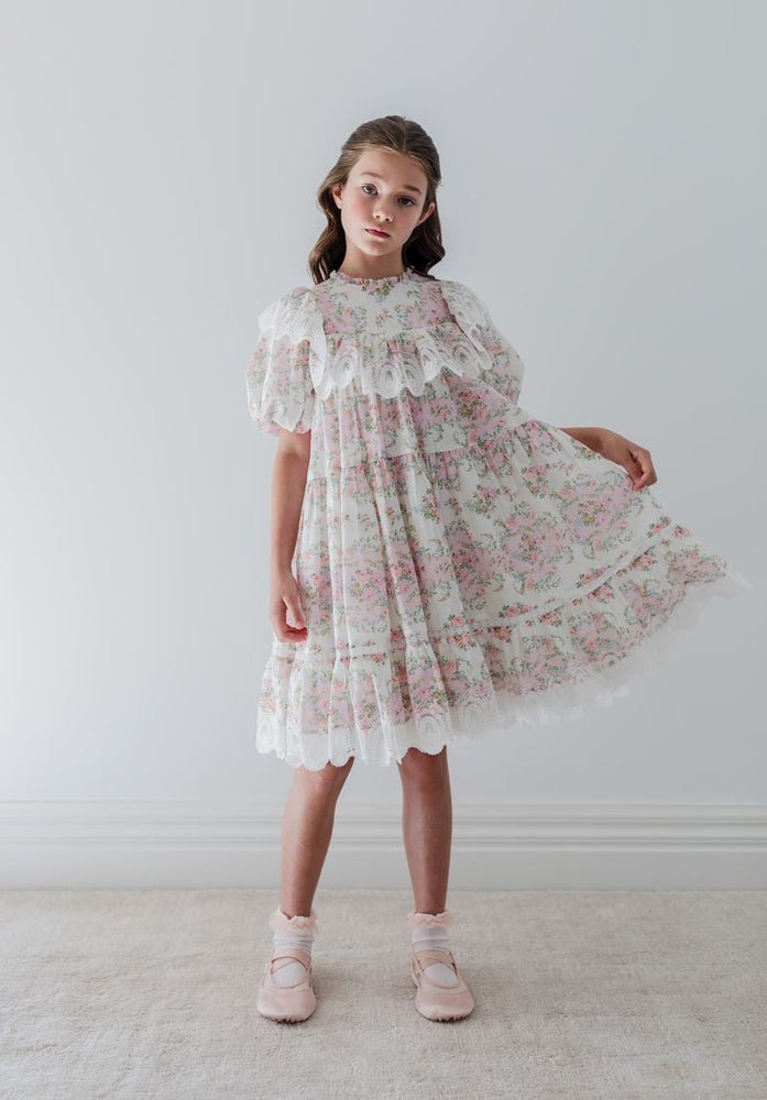 ruffle dress vintage Petite Amalie Lace Ruffle Dress