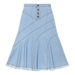 Teela Tiered Denim Maxi Skirt - Chambray
