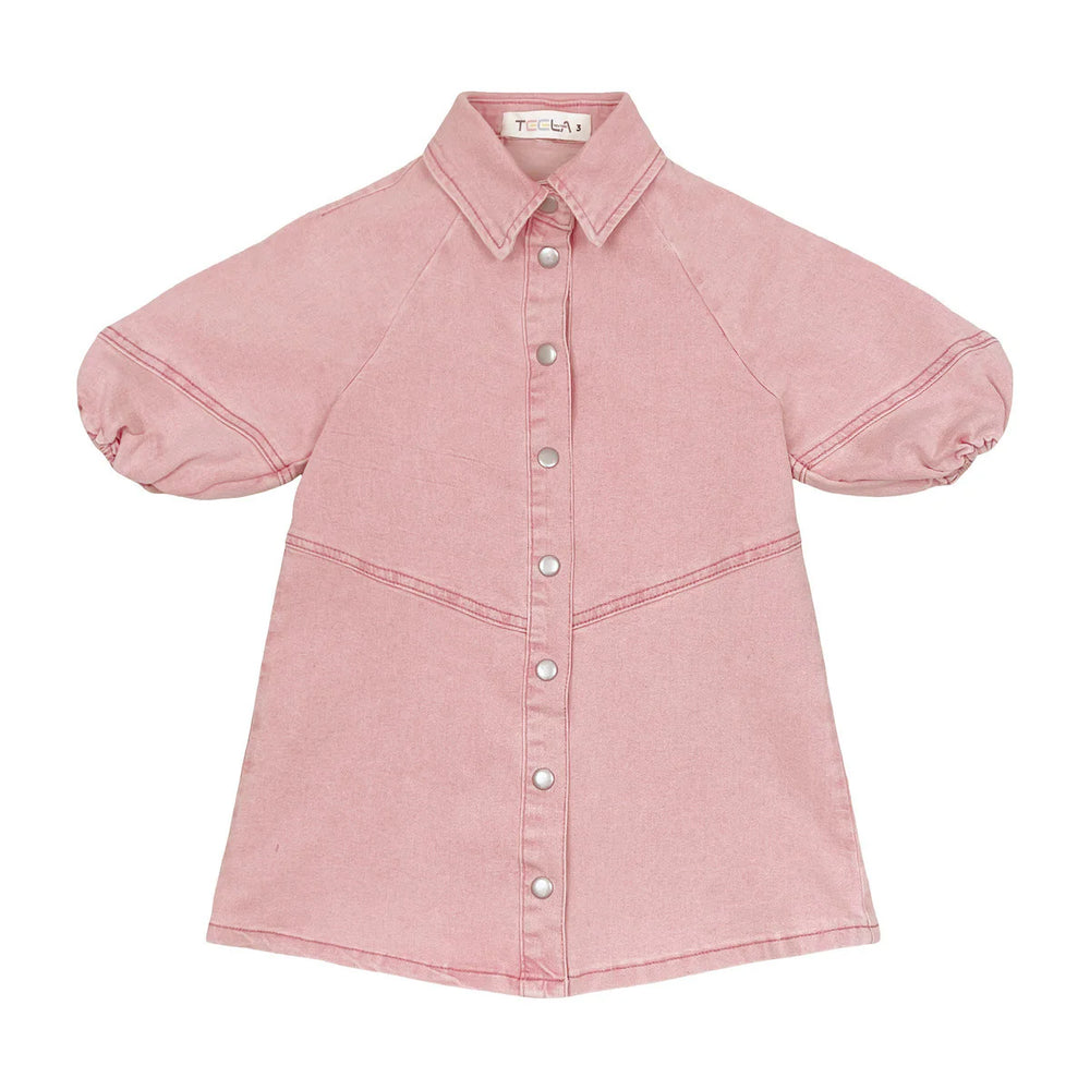 Teela Colored Denim Dress - Pink