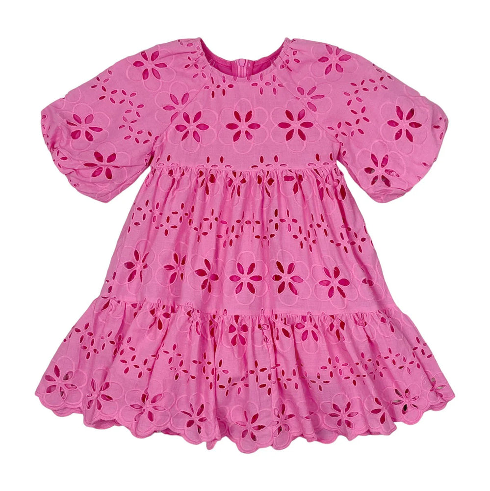 Teela Eyelet Dress - Pink