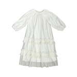 Alitsa Tulle Ruffle Dress - White