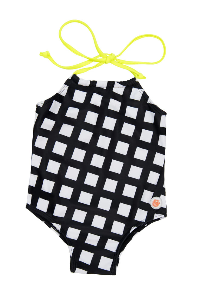 Maillot Halter Neck Gingham Swimsuit