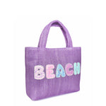 Mini Beach Straw Tote - Purple