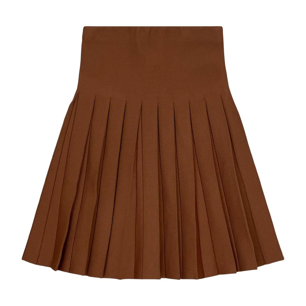 Teela Pleated Skirt - Taupe