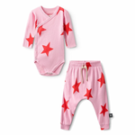 Nununu Star Baby Set with Hat - Super Pink