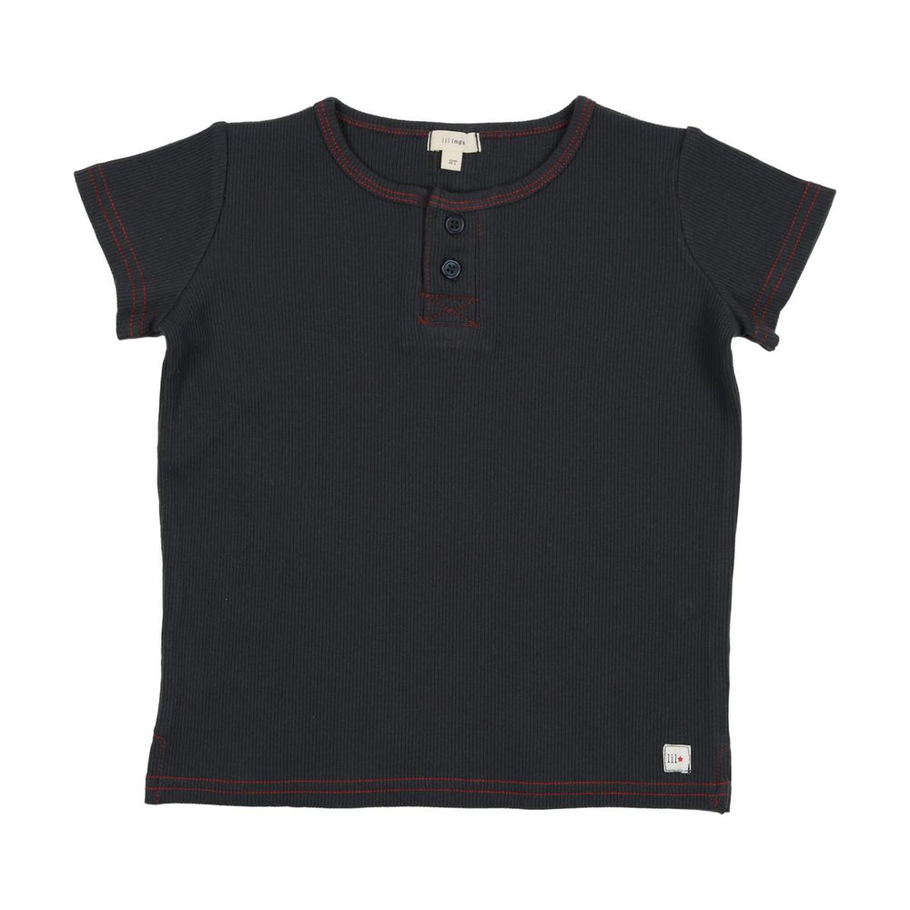 Lil Legs Boxy Henley - Off Navy