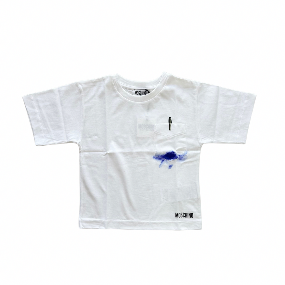 Moschino Pen in Pocket Tee - Opt White