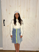 We The Kids Neon Zipper Jean Skirt