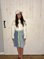 We The Kids Neon Zipper Jean Skirt