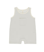 Quincy Mae Sleeveless Romper - Sky Micro Stripe