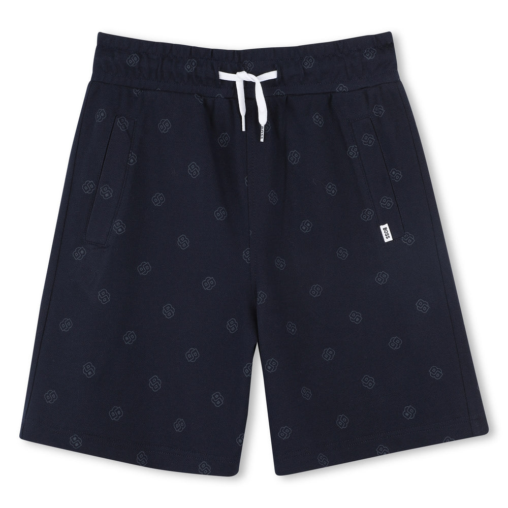 Hugo Boss All Over B Print Shorts - Navy