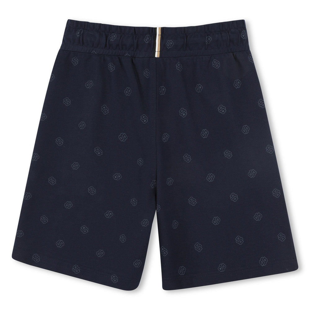 Hugo Boss All Over B Print Shorts - Navy