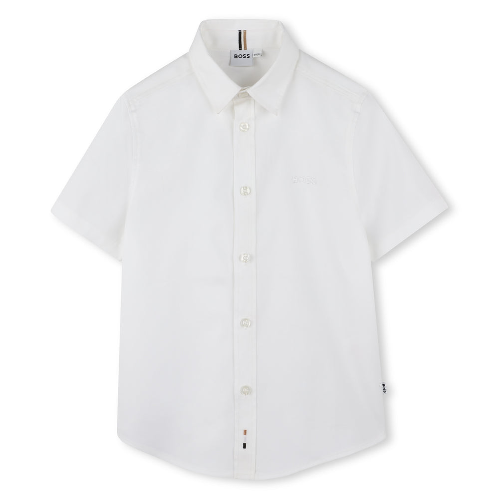 Hugo Boss Embroidered Logo Shirt - White