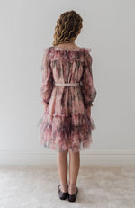 Petite Amalie Photo Rose Printed Tulle Dress