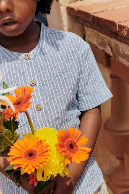 Louise Misha Arun Shirt - Blue Onda Stripes