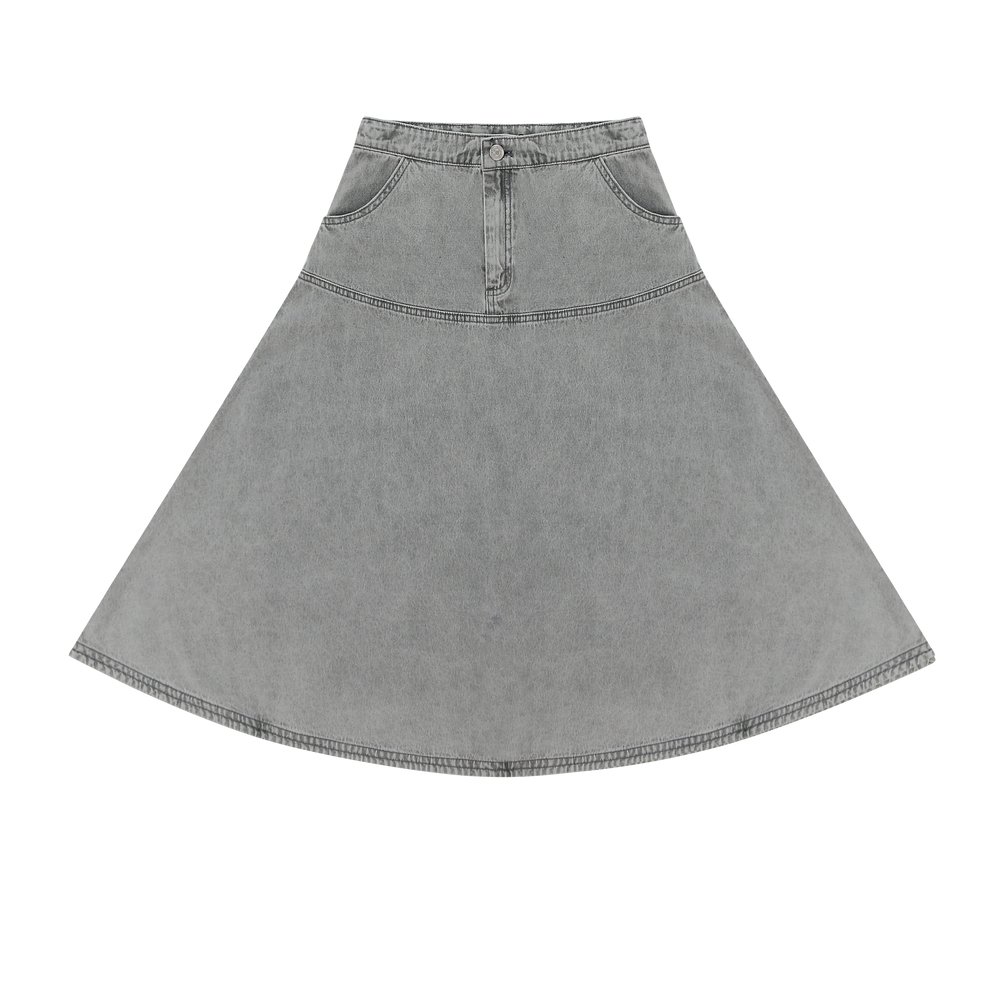 Little Parni Grey Denim Skirt