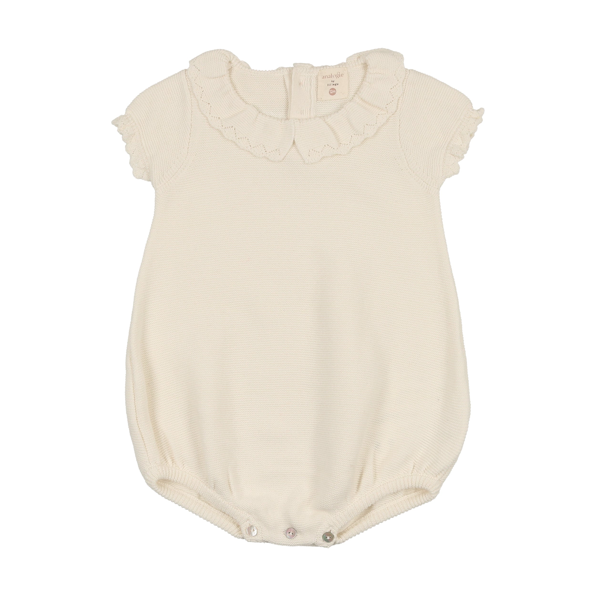 Lilette Knit Collar Ruffle Romper - Cream Lilette Knit Collar Ruffle Romper - Cream