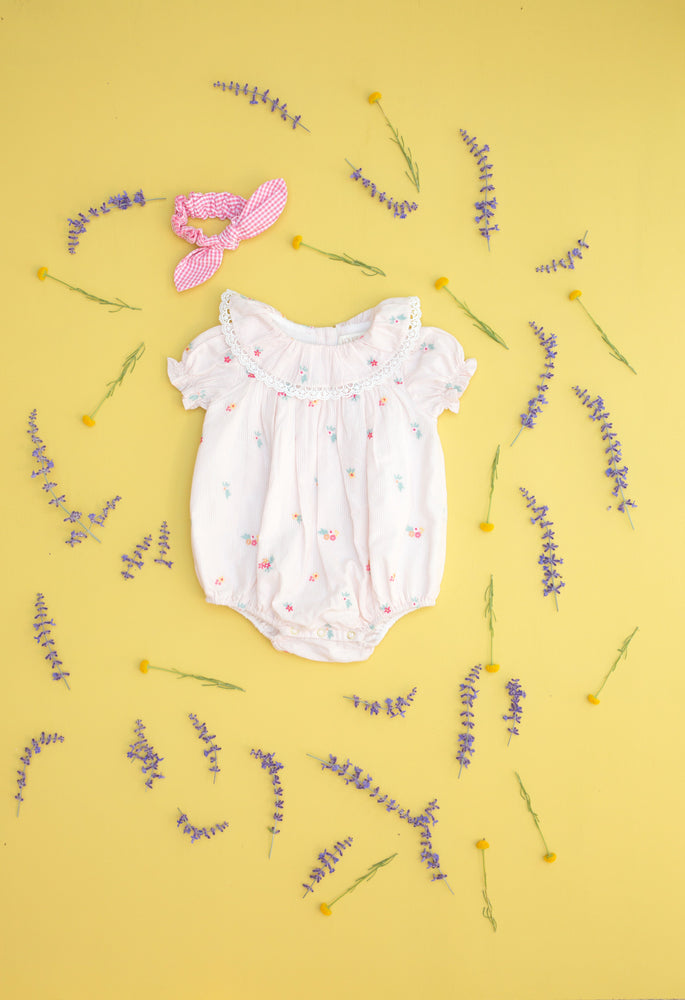 Louise Misha Yolia Romper - Pink Bouquet Stripes