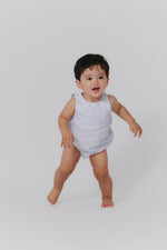 Kipp Lucas Striped Bubble Romper - Light Blue