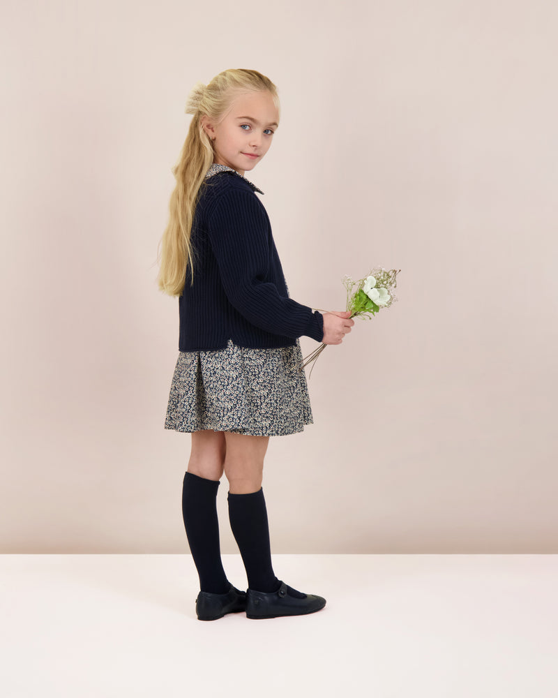Analogie Daisy Floral Dress - Dusty Blue