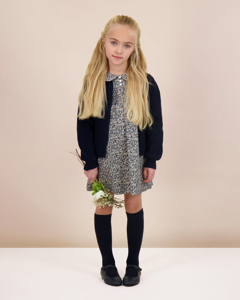 Analogie Daisy Floral Dress - Dusty Blue