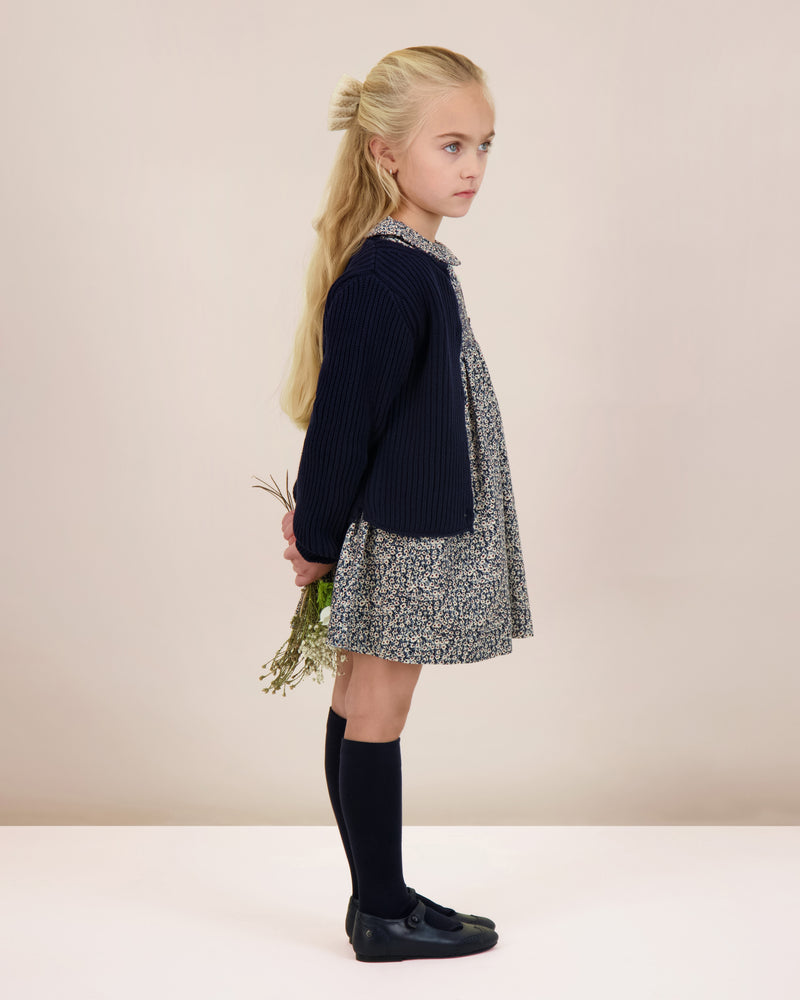 Analogie Daisy Floral Dress - Dusty Blue