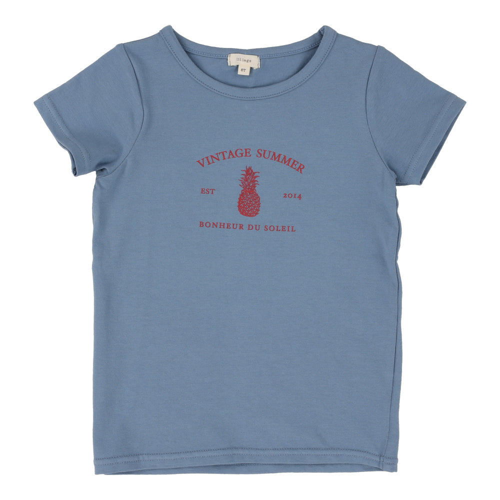 Lil Legs Girls Print Tee Short Sleeve - Blue Lil Legs Girls Print Tee Short Sleeve - Blue