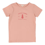 Lil Legs Girls Short Sleeve Print Tee - Coral