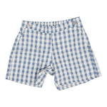Analogie Gingham Pull on Shorts - Bright Blue