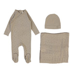 Lilette Printed Wrapover Layette Set - Taupe