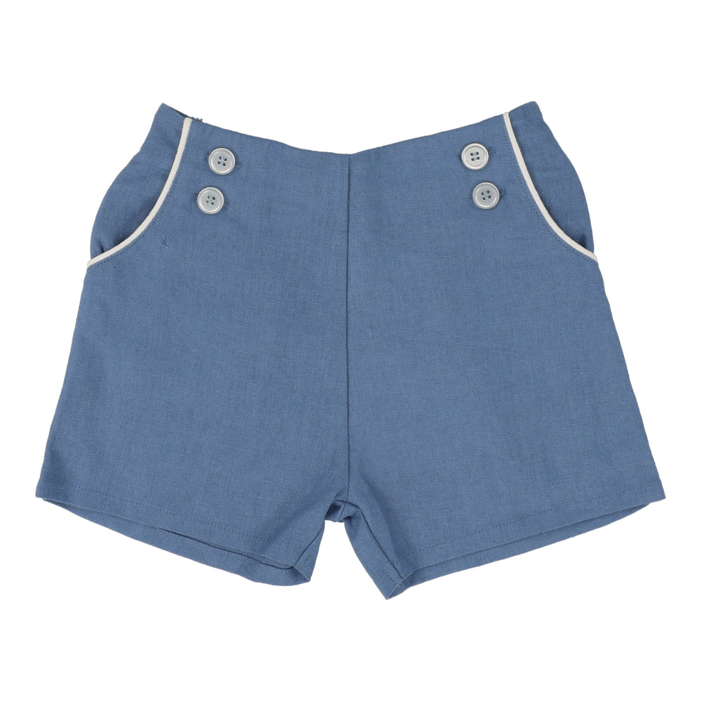 Analogie Button Shorts - Bright Blue