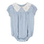Analogie Windowpane Romper - Light Blue