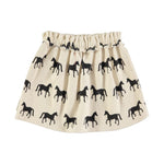 Piupiuchick Ecru Skirt with Black Horses