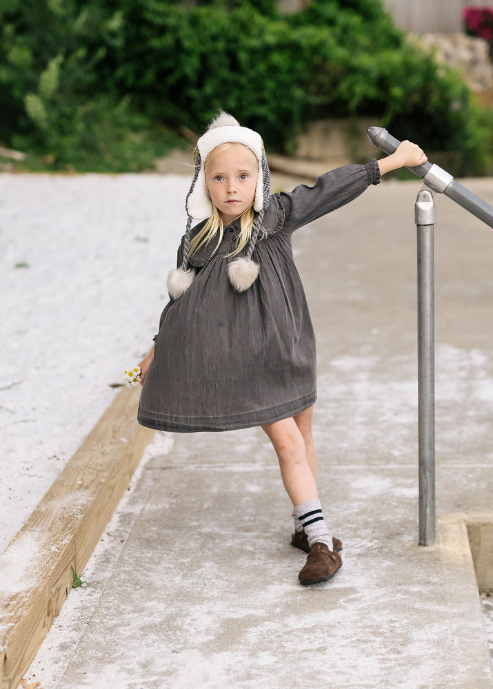 Lil Legs Denim Tencel Dress - Grey Wash