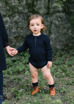 Analogie Boys Knit Romper - Navy