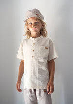 Popelin Mandarin Collar Shirt - Off White