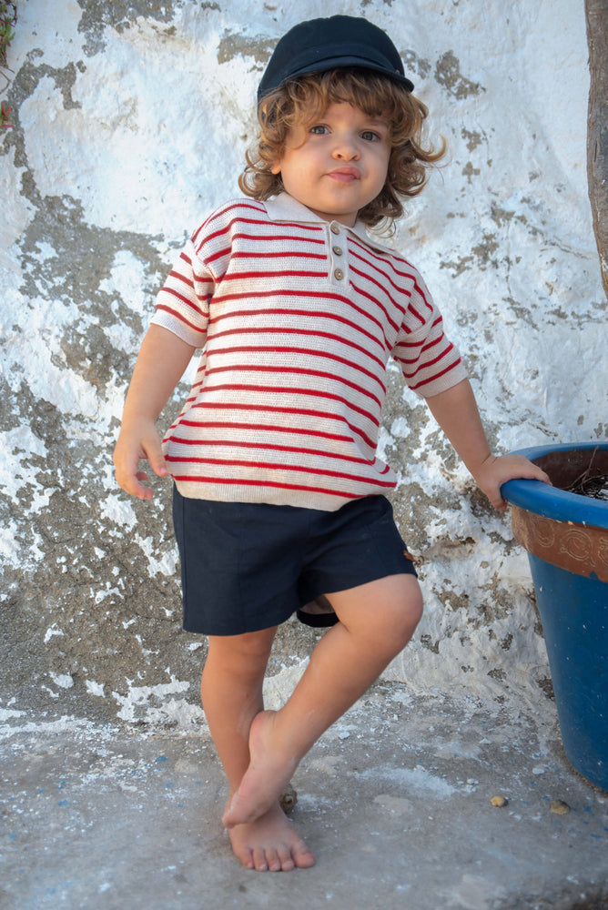 Popelin Navy Shorts