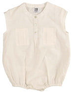 Noma Pleat Pocket Shirt Romper - White